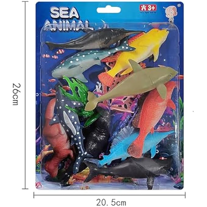GALAXY OCEAN ANIMAL TOY SET - 10-PIECE MARINE LIFE FIGURES INCLUDING OTTER, SHARK, DOLPHIN, SWORDFISH, AND FISH - EDUCATIONAL UNDERWATER PLAY (AGES 3+) - Image 2